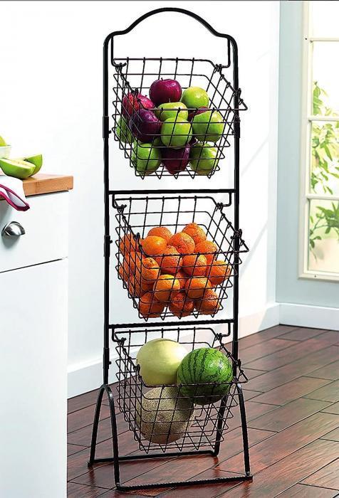 Gourmet Basics by Mikasa 3-Tier Metal Market Basket
